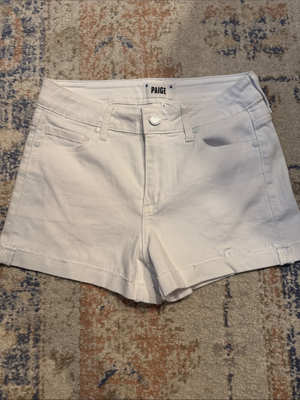 PAIGE White Denim High-Rise Women’s Shorts